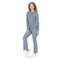 Crown of Edinburgh Cashmere Women&#39;s Cashmere Boatneck Sweater - Italian Crafted in Sky blue - S