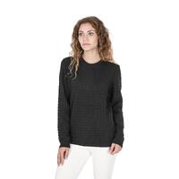Crown of Edinburgh Cashmere Women&#39;s Luxury Italian Cashmere and Merino Wool Sweater in Black - 46 EU