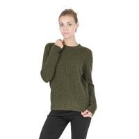 Crown of Edinburgh Cashmere Women&#39;s Cashmere Womens Round Neck Sweater in Khaki - 38 EU