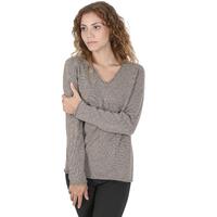 Crown of Edinburgh Cashmere Women&#39;s Premium Cashmere V-Neck Sweater in Taupe - 42 EU