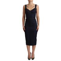 Gorgeous Dolce &amp; Gabbana Denim Sleeveless Sheath Midi Dress 38 IT Women