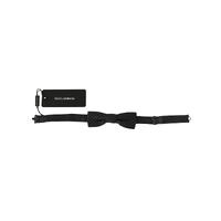 Dolce &amp; Gabbana Gray Patterned Silk Bow Tie One Size Men