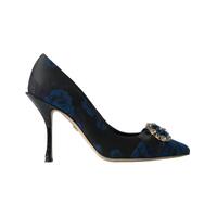 Dolce &amp; Gabbana Women&#39;s Blue Floral Ayers Crystal Pumps Shoes - 38 EU