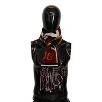 Dolce &amp; Gabbana Multicolor Wool Scarf with DG King Lettering and Crown One Size Men