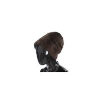 Gorgeous Dolce &amp; Gabbana Brown Weasel Fur Beanie with Gray Cashmere Lining 57 cm Women