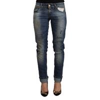 Slim Fit Low Waist Jeans with Zipper and Button Closure W26 US Women
