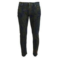 New Dolce &amp; Gabbana Skinny Denim Pants with Logo Details 44 IT Men