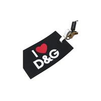 Dolce &amp; Gabbana Women&#39;s Black Silicone DG Logo Gold Brass Keychain - One Size