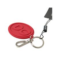 Dolce &amp; Gabbana Women&#39;s Red Rubber DG Logo Silver Brass Metal Keyring Keychain - One Size