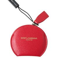 Dolce &amp; Gabbana Women&#39;s Red Calfskin Leather Hand Mirror Holder - One Size