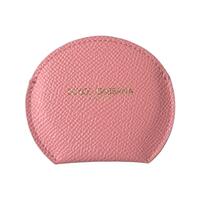 Dolce &amp; Gabbana Women&#39;s Pink Calfskin Leather Round Mirror Holder - One Size