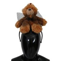 Dolce &amp; Gabbana Brown Teddy Bear Crystal Hair Band One Size Women