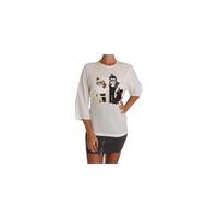 DOLCE &amp; GABBANA White Multicolor Figure Family T-shirt 38 IT Women