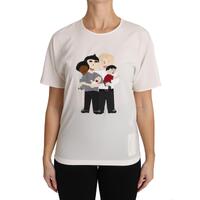DOLCE &amp; GABBANA Figure Family Silk T-Shirt 40 IT Women
