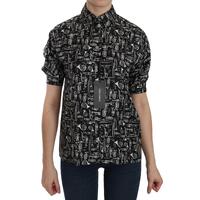 Dolce &amp; Gabbana Musical Instrument Print Silk Top 38 IT Women