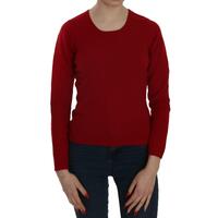MILA SCHON Women&#39;s Red Round Neck Pullover Cashmere Sweater - M