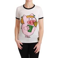Dolce &amp; Gabbana Year of the Pig Crewneck T-shirt 36 IT Women