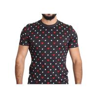 Gorgeous Dolce &amp; Gabbana Dark Gray Hearts Print T-Shirt 48 IT Men