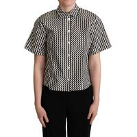 Signature Zigzag Design Cotton Polo by Dolce &amp; Gabbana 44 IT Women