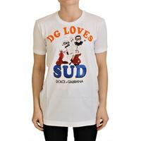 Dolce &amp; Gabbana Crew Neck T-shirt with DG LOVES SUD Motive 36 IT Women
