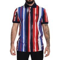 100% Authentic Dolce &amp; Gabbana Striped Polo T-Shirt 48 IT Men