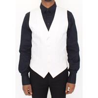 Dolce &amp; Gabbana White Cotton Silk Blend Dress Vest 44 IT Men