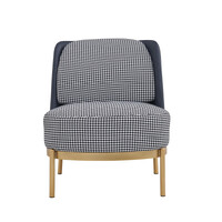 Cecily Upholstered Slipper Chair armchair in deep blue
