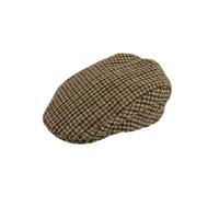 DENTS Abraham Moon Tweed Flat Cap Wool Ivy Hat Driving Cabbie Quilted 1-3038 - Brown - Large