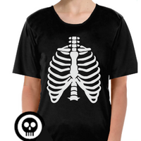 Adult Mens Womens Skeleton T Shirt Top Day Of The Dead Halloween Bones  - M