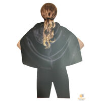 SHORT CAPE Kids Childrens Party Costume Vampire Coat School Team Colours - Black