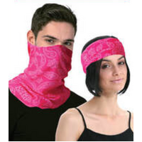 Seamless Tube Bandana Head Scarf Face Cover Mask Pattern Mask Neck Gaiter - Hot Pink