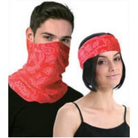 Seamless Tube Bandana Head Scarf Face Cover Mask Pattern Mask Neck Gaiter - Red