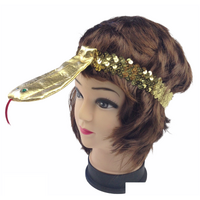 SEQUIN EGYPTIAN Headband Flapper Headpiece w Snake Fancy Dress Costume Cleopatra