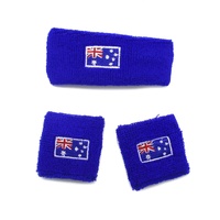 Australia Day Australian Flag Head Hand &amp; Wrist Band Set Sweatband Accessories