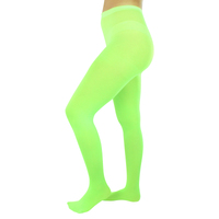 PANTYHOSE Tights Stockings Hosiery Womens Ladies Plain Colours - Fluro Green