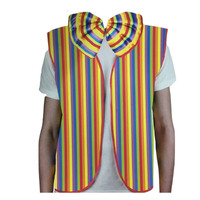 RAINBOW VEST &amp; BOW TIE Set Kit Costume Jacket Yellow Fancy Dress Clown Party