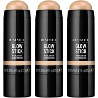 3x Rimmel 5g Glow Stick Highlighter - 002 Bold