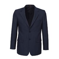 Mens Single Breasted 2 Button Suit Jacket Work Business - Pin Striped - Navy - 137