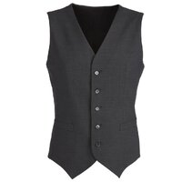 Mens Wool Blend Vest w/ Knitted Back Waistcoat Sleeveless Wool Blend - Charcoal - 132