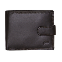 Futura Mens RFID Leather Coin Fold Over Wallet - Brown