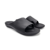 Archline Rebound Orthotic Slides Flip Flop Thongs Slip On Arch Support - Black - Euro 47