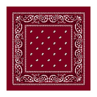 BANDANA Paisley 100% COTTON Head Wrap Durag Bandanna Summer Biker Scarf Mask - Burgundy
