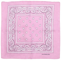 BANDANA Paisley 100% COTTON Head Wrap Durag Bandanna Summer Biker Scarf Mask - Light Pink