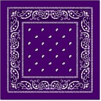 BANDANA Paisley 100% COTTON Head Wrap Durag Bandanna Summer Biker Scarf Mask - Purple