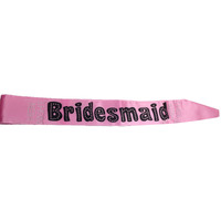 HEN&#39;S NIGHT SASH Party Girls Wedding Bridesmaid Bridal Bride To Be Satin Sashes - Bridesmaid (Pink)