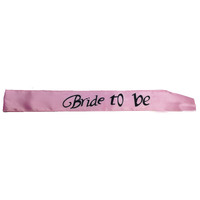 HEN&#39;S NIGHT SASH Party Girls Wedding Bridesmaid Bridal Bride To Be Satin Sashes - Bride To Be (Light Pink)