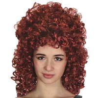 LONG CURLY WIG Hair Costume Cosplay Party Wavy Fancy Dress Ladies Accessory - Burgundy
