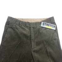 MENS CORDUROY PANTS Trousers Cords Casual STRETCH COTTON Size 32&quot;&quot;-44&quot;&quot; Adjustable - Olive (89) - 97 (38&quot;&quot;)