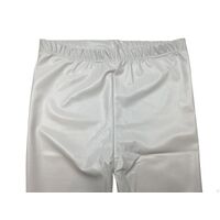 Metallic Leggings Stretchy Pants Neon Fluro Shiny Glossy Dress Up Dance Party - White