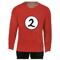 Dr. Seuss Adult Cat In The Hat Thing 2 Long Sleeve Red Top Costume Book Week - S